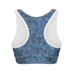 Camouflage Denim Jeans Pattern Print Women's Sports Bra