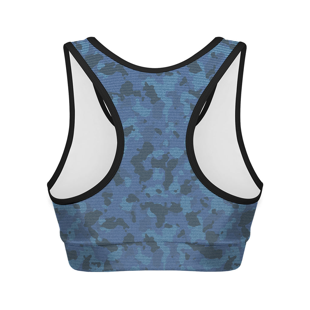 Camouflage Denim Jeans Pattern Print Women's Sports Bra