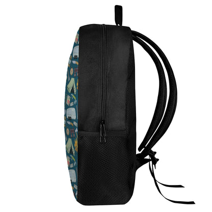 Camping Equipment Pattern Print 17 Inch Backpack