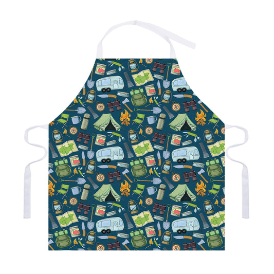 Camping Equipment Pattern Print Adjustable Apron