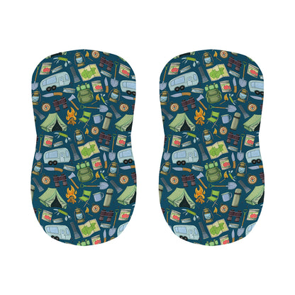 Camping Equipment Pattern Print Bar Stool Covers
