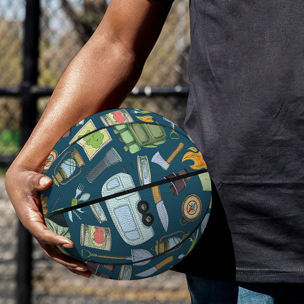 Camping Equipment Pattern Print Basketball