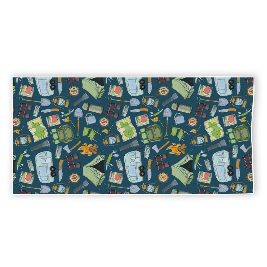 Camping Equipment Pattern Print Beach Towel