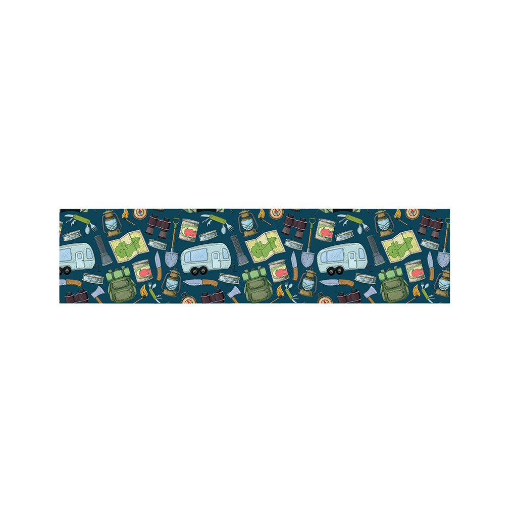 Camping Equipment Pattern Print Bed Runner