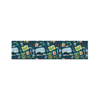 Camping Equipment Pattern Print Bed Runner