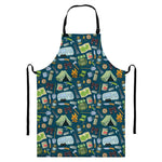 Camping Equipment Pattern Print Bib Apron With Pocket