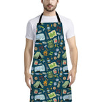 Camping Equipment Pattern Print Bib Apron With Pocket