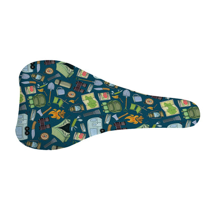 Camping Equipment Pattern Print Bicycle Seat Cover