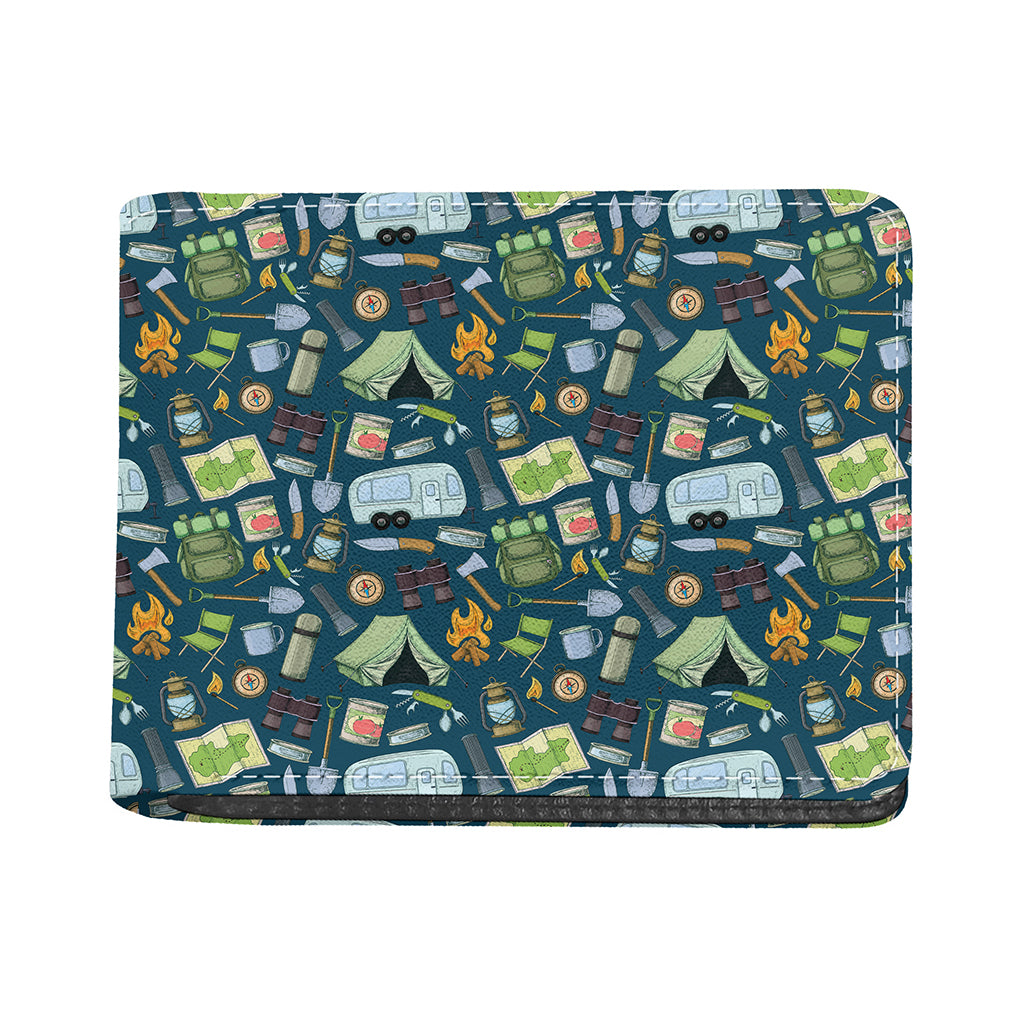 Camping Equipment Pattern Print Bifold Wallet