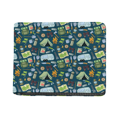 Camping Equipment Pattern Print Bifold Wallet