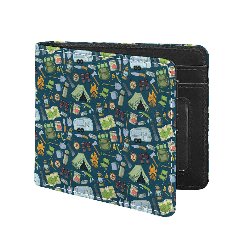 Camping Equipment Pattern Print Bifold Wallet