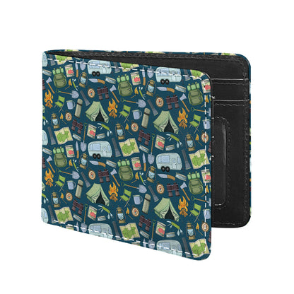 Camping Equipment Pattern Print Bifold Wallet