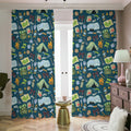 Camping Equipment Pattern Print Dimout Pencil Pleat Curtains