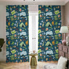 Camping Equipment Pattern Print Blackout Pencil Pleat Curtains