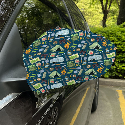 Camping Equipment Pattern Print Car Side Mirror Covers