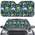 Camping Equipment Pattern Print Car Windshield Sun Shade