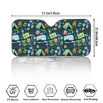 Camping Equipment Pattern Print Car Windshield Sun Shade