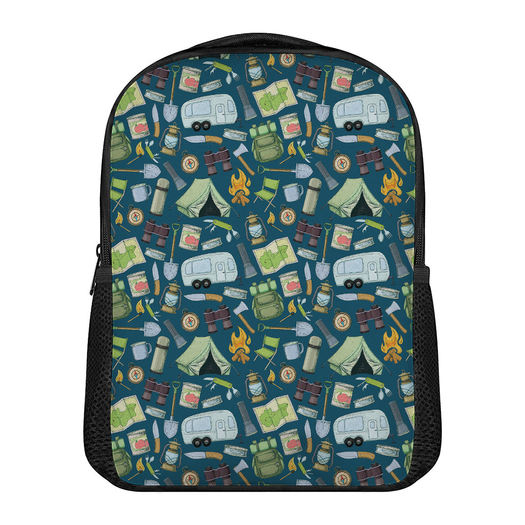 Camping Equipment Pattern Print Casual Backpack