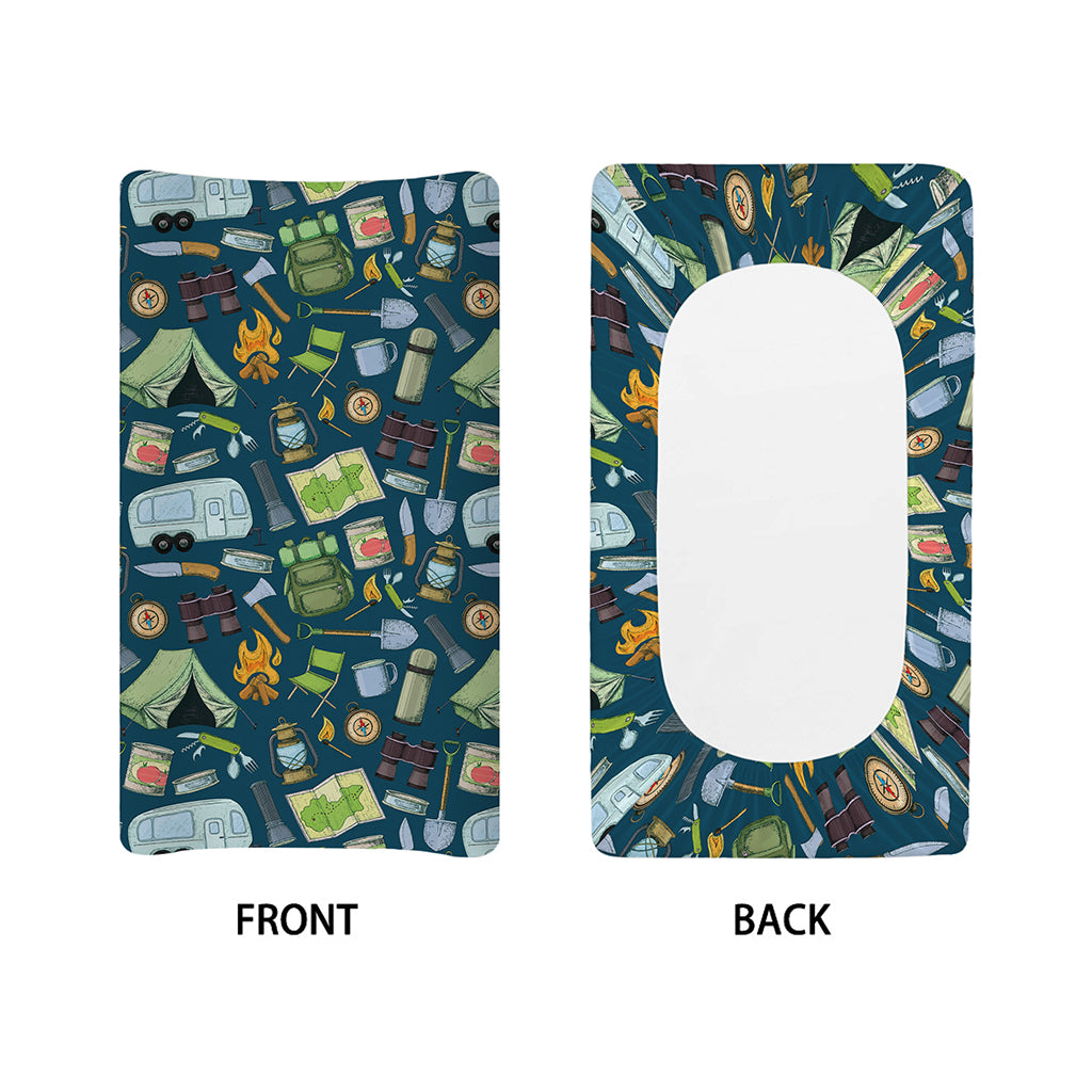 Camping Equipment Pattern Print Changing Pad Cover