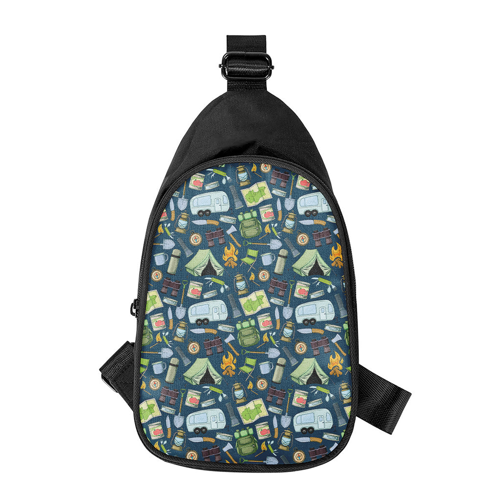 Camping Equipment Pattern Print Chest Bag