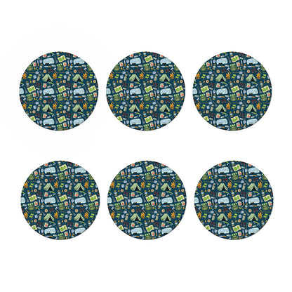 Camping Equipment Pattern Print Coaster Set