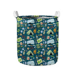 Camping Equipment Pattern Print Collapsible Laundry Basket