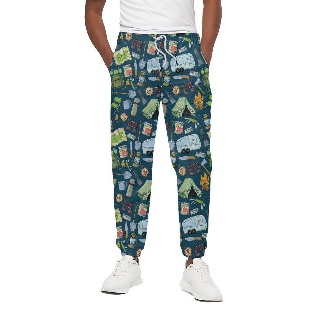 Camping Equipment Pattern Print Cotton Pants