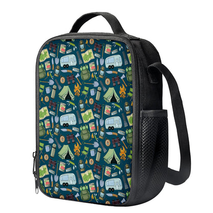 Camping Equipment Pattern Print Crossbody Lunch Bag