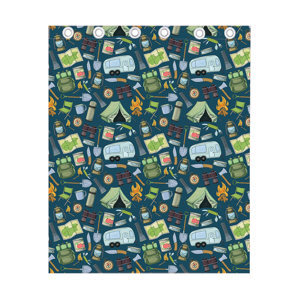 Camping Equipment Pattern Print Curtain