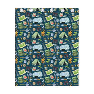 Camping Equipment Pattern Print Curtain