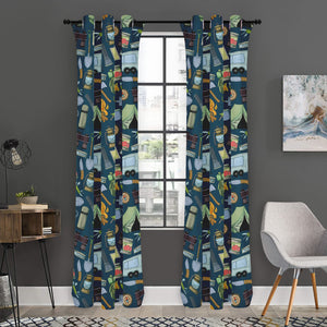 Camping Equipment Pattern Print Curtain