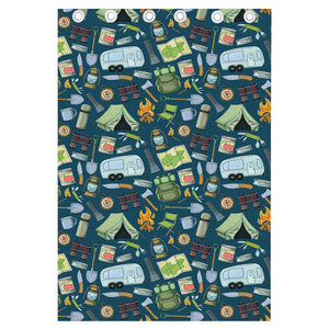 Camping Equipment Pattern Print Curtain