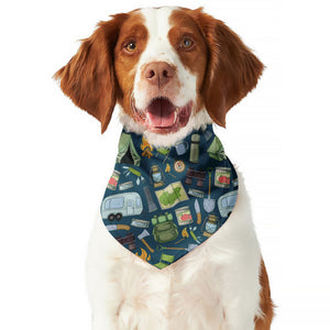 Camping Equipment Pattern Print Dog Bandana