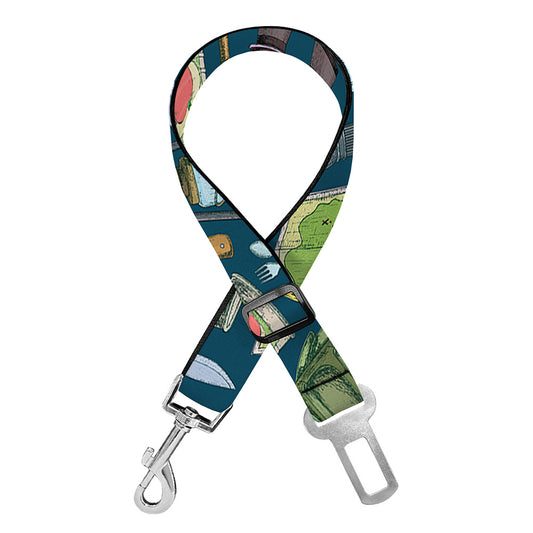 Camping Equipment Pattern Print Dog Seat Belt