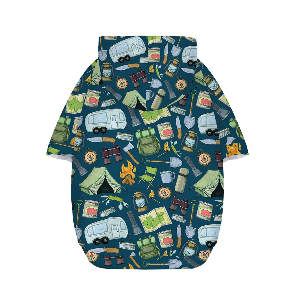 Camping Equipment Pattern Print Dog Zip Up Hoodie