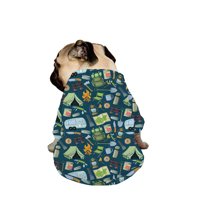 Camping Equipment Pattern Print Dog Zip Up Jacket