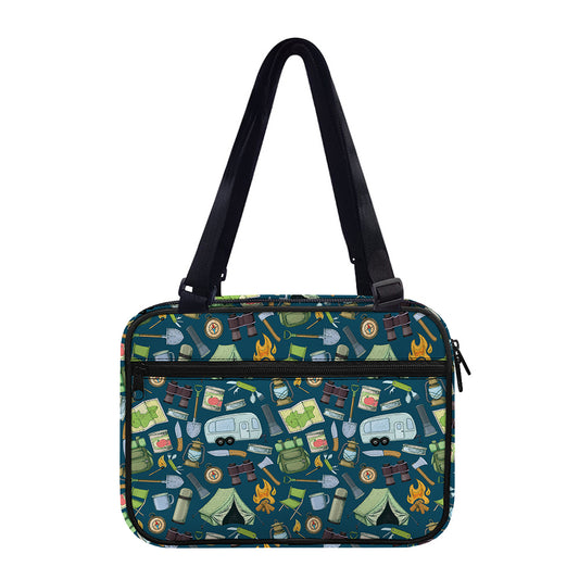 Camping Equipment Pattern Print Double Strap Bible Bag