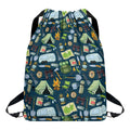 Camping Equipment Pattern Print Drawstring Backpack