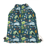 Camping Equipment Pattern Print Drawstring Bag