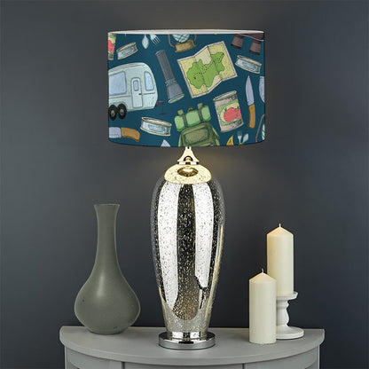 Camping Equipment Pattern Print Drum Lamp Shade