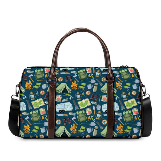 Camping Equipment Pattern Print Duffle Bag
