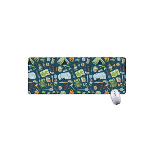 Camping Equipment Pattern Print Extended Mouse Pad