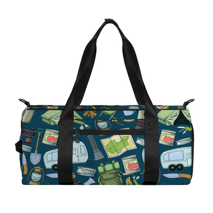 Camping Equipment Pattern Print Gym Bag