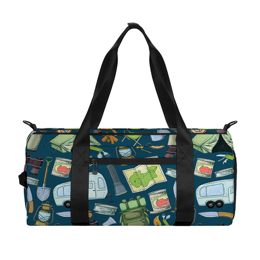 Camping Equipment Pattern Print Gym Bag