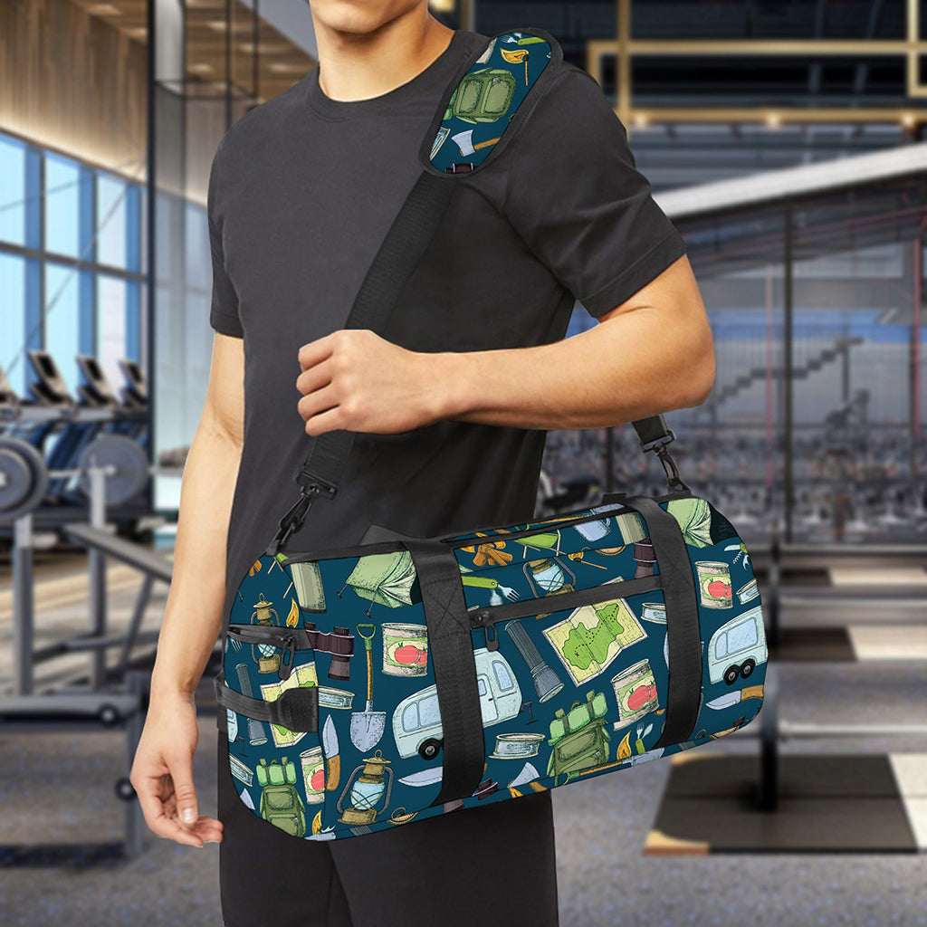 Camping Equipment Pattern Print Gym Bag