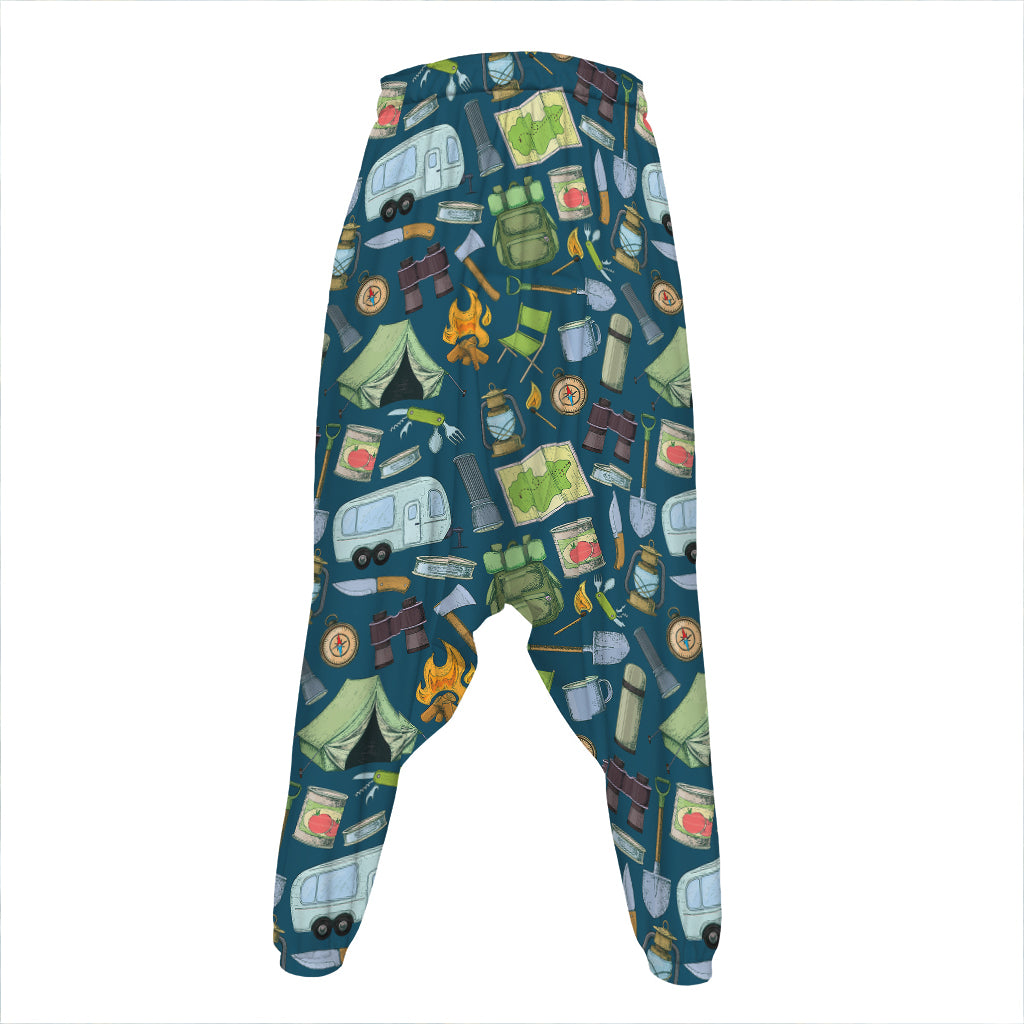 Camping Equipment Pattern Print Hammer Pants