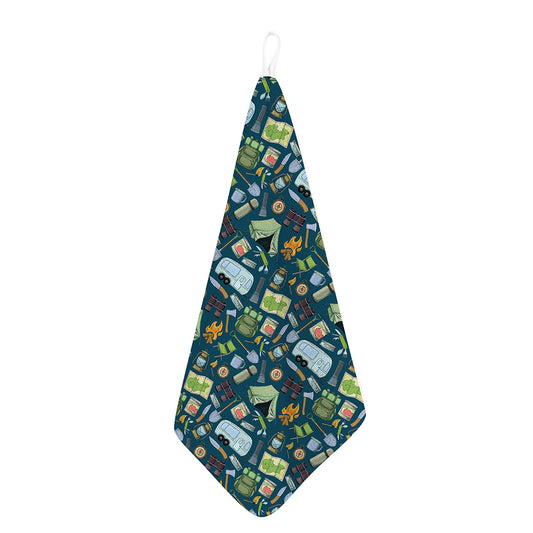 Camping Equipment Pattern Print Hand Towel