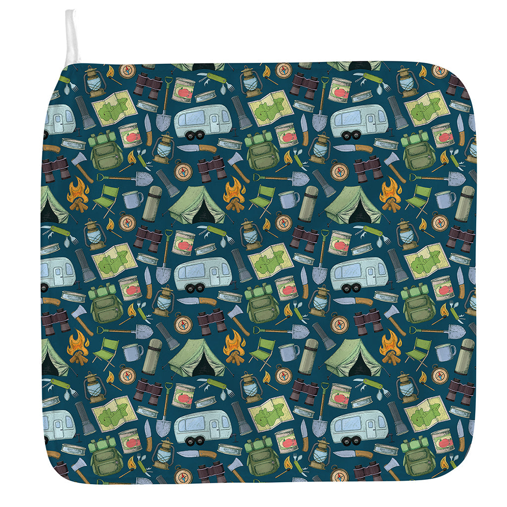 Camping Equipment Pattern Print Hand Towel