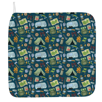 Camping Equipment Pattern Print Hand Towel