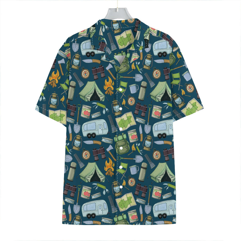 Camping Equipment Pattern Print Hawaiian Shirt